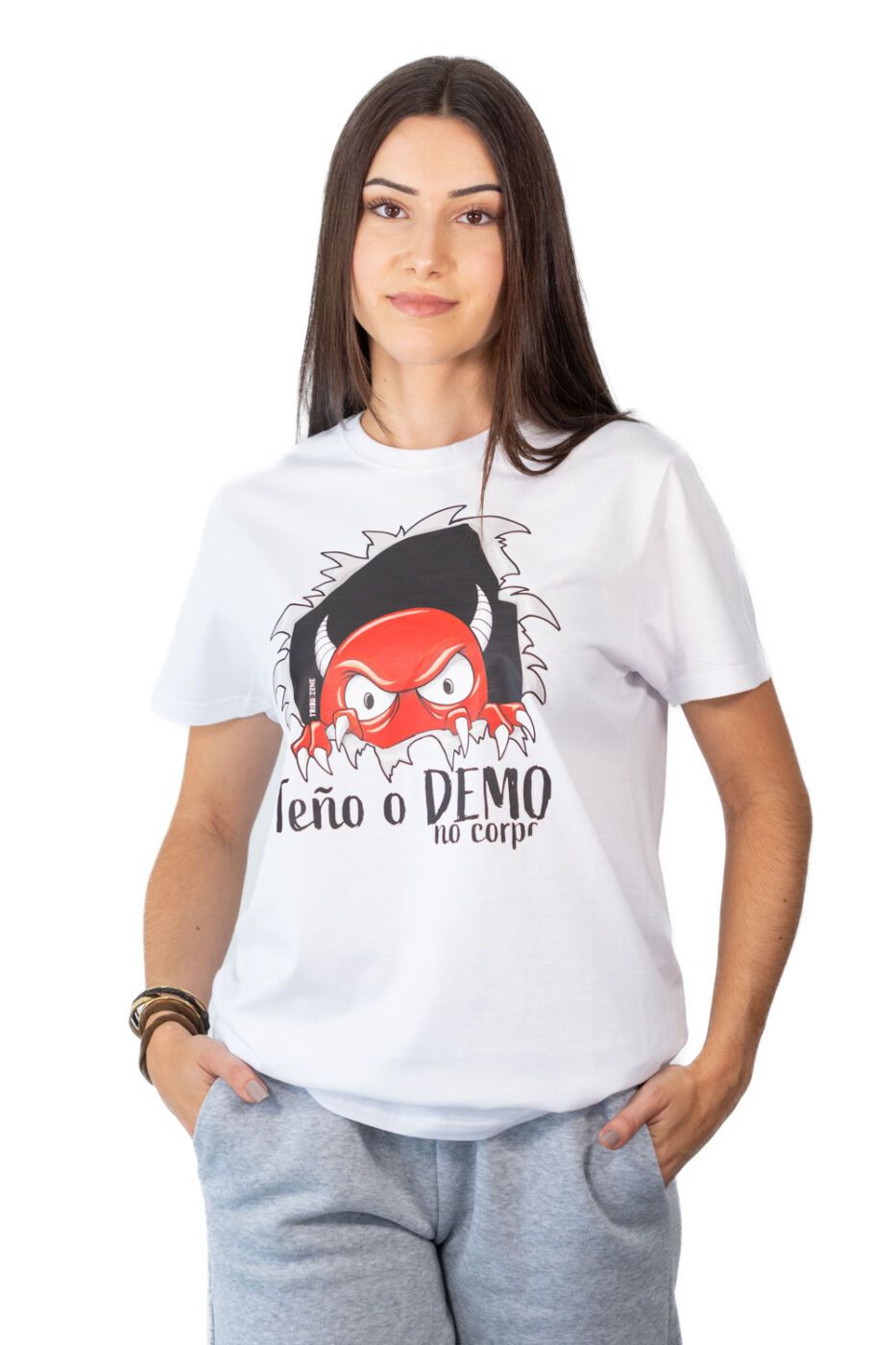 camiseta unisex teño o demo no corpo