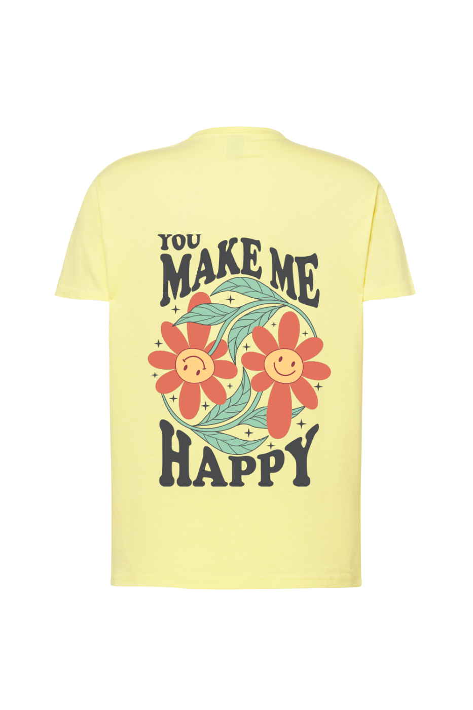 Camiseta unisex amarilla you make me happy