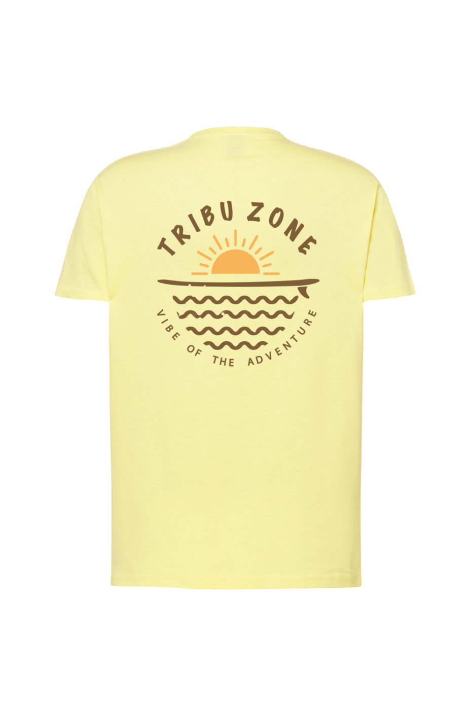 CAMISETA-UNISEX-AMARILLA-AMANECER-TRIBU-ZONE-2 Camiseta Unisex amarilla Amanecer Tribu Zone