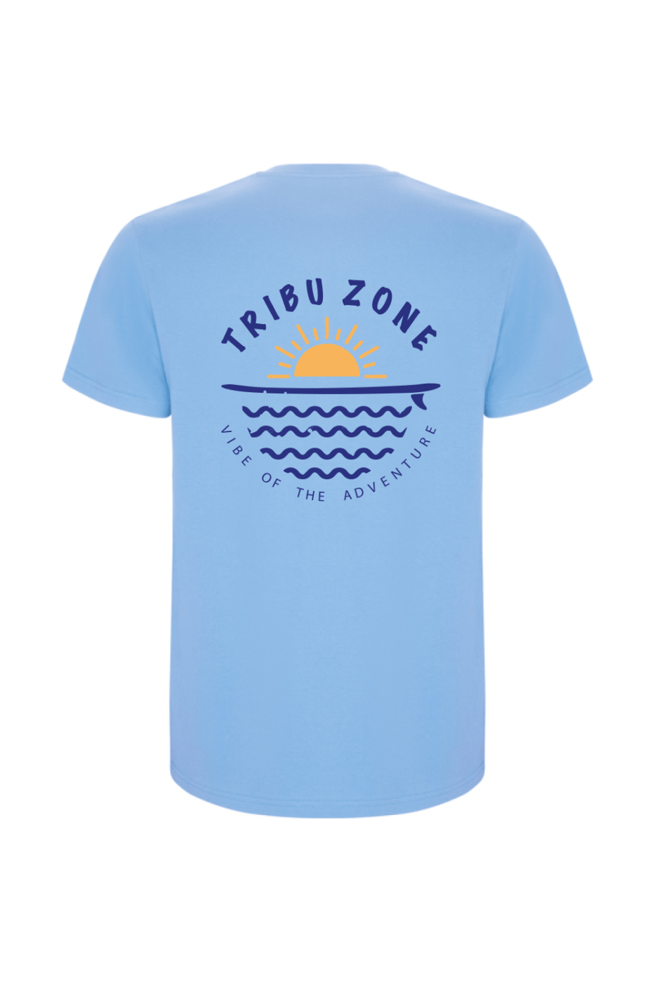 CAMISETA-UNISEX-AZUL-CELESTE-AMANECER-TRIBU-ZONE-2 Camiseta Unisex azul celeste Amanecer Tribu Zone