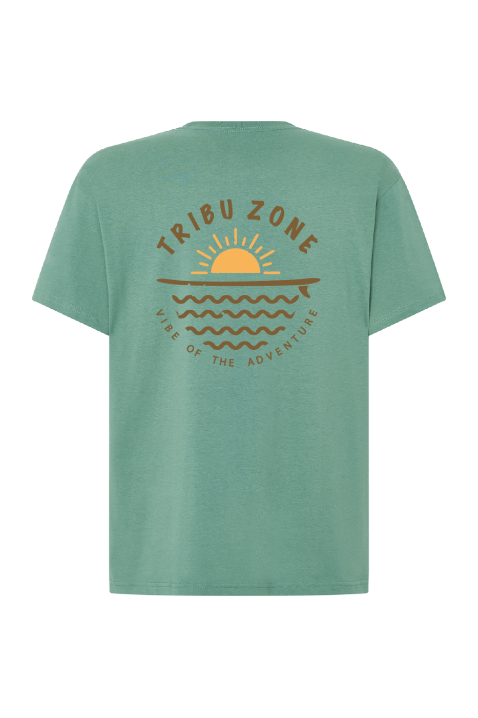 CAMISETA-UNISEX-VERDE-MUSGO-AMANECER-TRIBU-ZONE-2 Camiseta Unisex verde Amanecer Tribu Zone