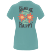 Camiseta chica azul dusty every day you make me happy en corte entallado