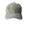 Gorra camel de 6 paneles de acabado efecto rasgada vintage