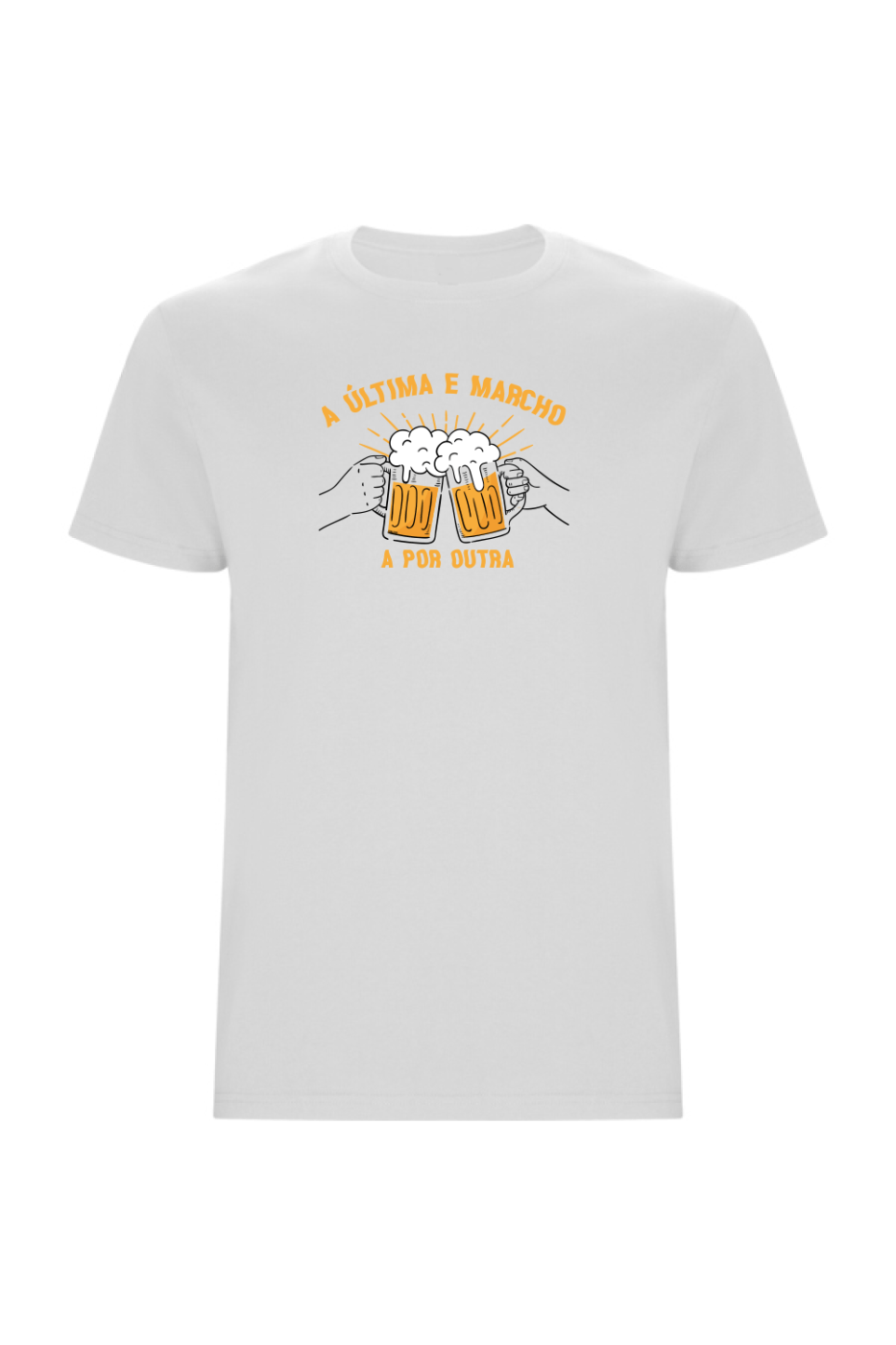 Camiseta unisex blanca a última e marcho