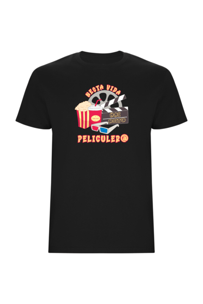 Camiseta Tribu Zone Nesta Vida Hai Moito Peliculero negra