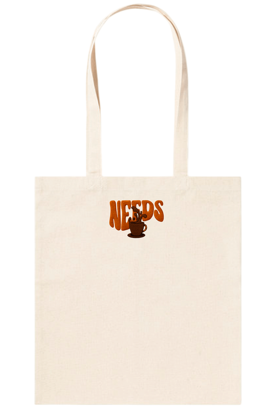 Bolsa “Needs Caffeine”  combina comodidad y actitud. En la parte frontal, el pequeño estampado con la palabra “NEEDS” y una taza de café refleja tu energía mañanera, mientras que en la parte trasera el diseño retro con el texto “CAFFEINE” en letras grandes y efecto vintage destaca tu pasión por la cafeína.