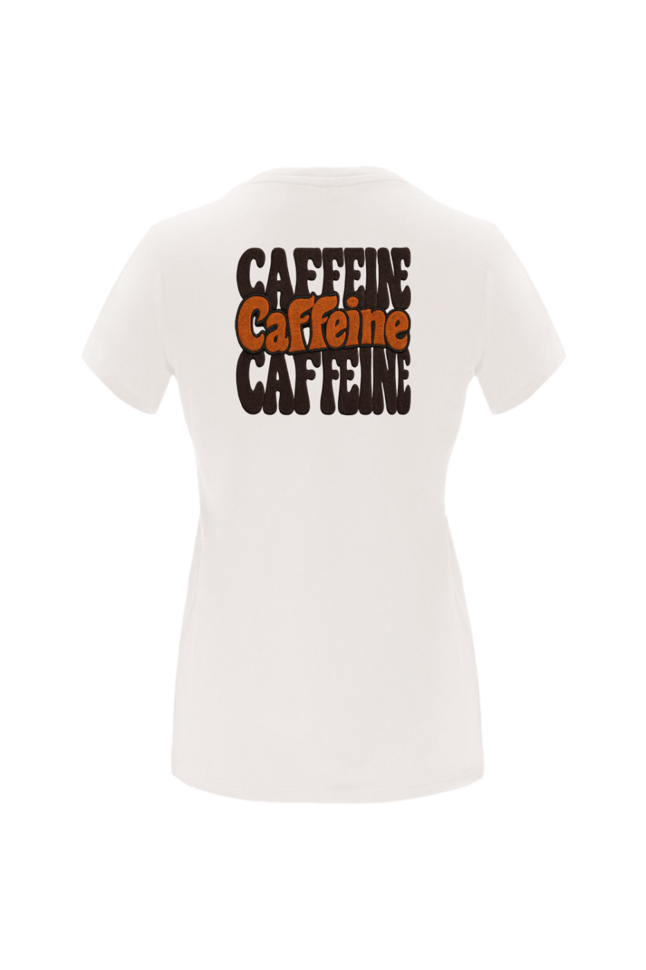 Camiseta “Needs Caffeine”  combina comodidad y actitud. En la parte frontal, el pequeño estampado con la palabra “NEEDS” y una taza de café refleja tu energía mañanera, mientras que en la espalda el diseño retro con el texto “CAFFEINE” en letras grandes y efecto vintage destaca tu pasión por la cafeína.
