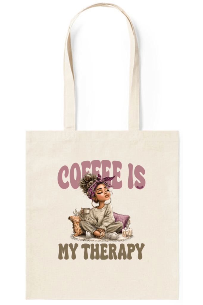 Bolsa beige Coffeis my therapy