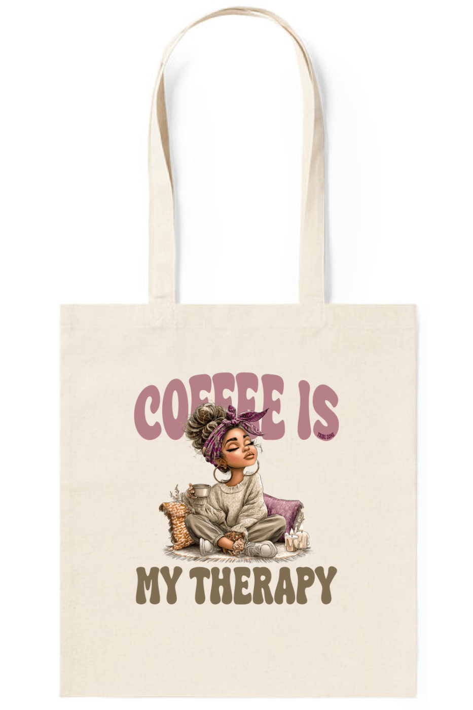 Bolsa beige Coffeis my therapy