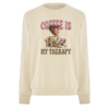 Sudadera sin capucha coffe is my therapy beige