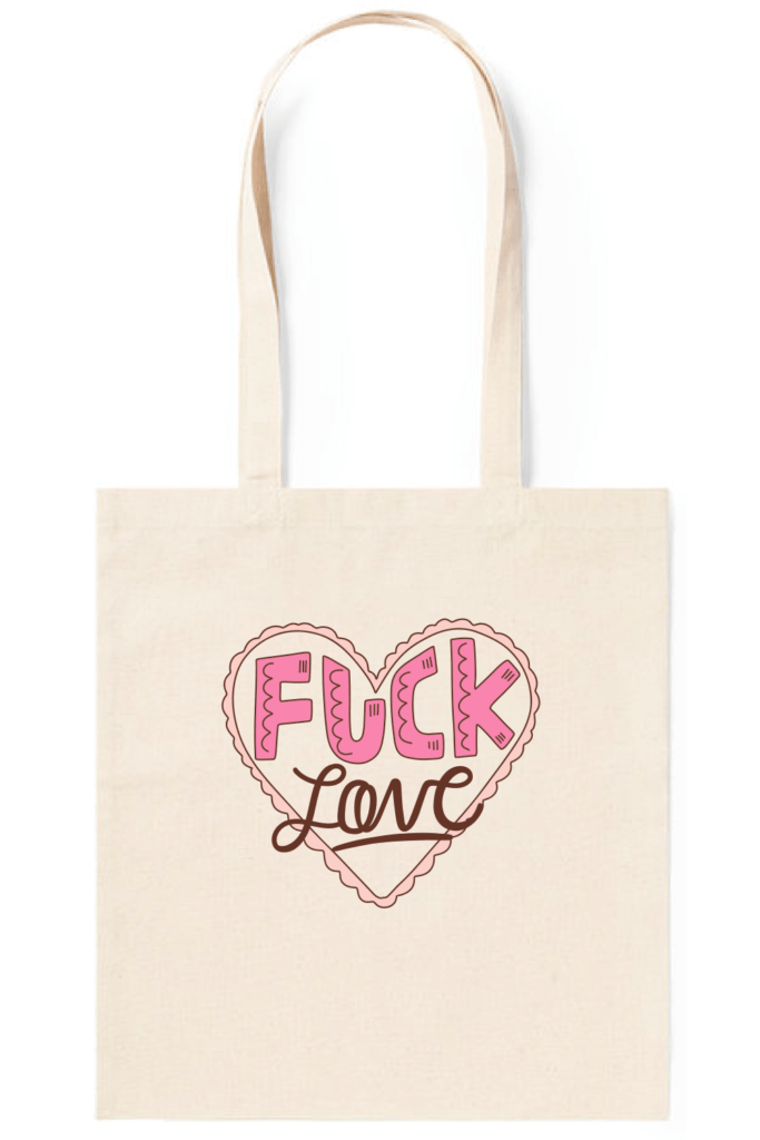 Bolsa Tote beige tribu zone fuck love