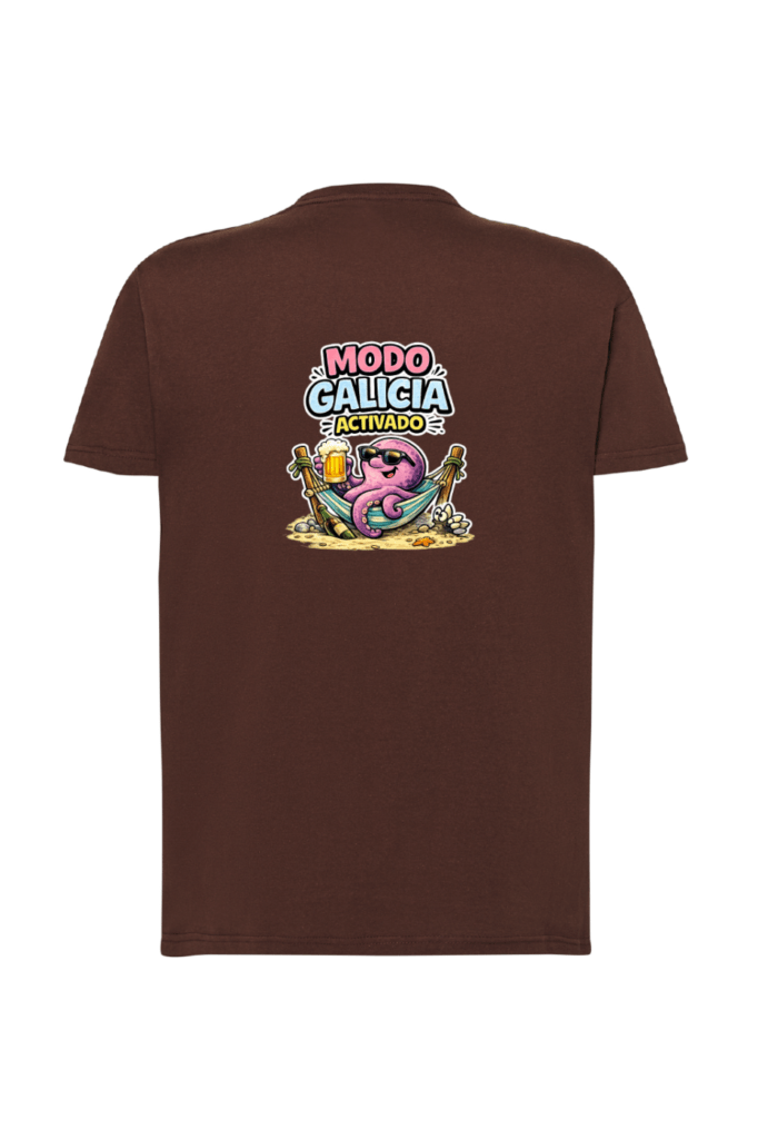 Camiseta color chocolate modo galicia activado Tribu Zone