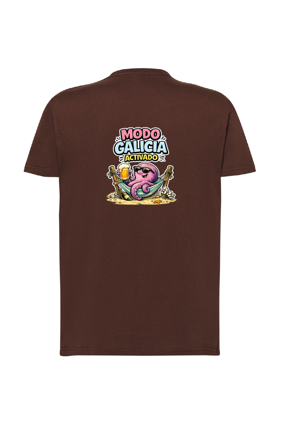 Camiseta color chocolate modo galicia activado Tribu Zone