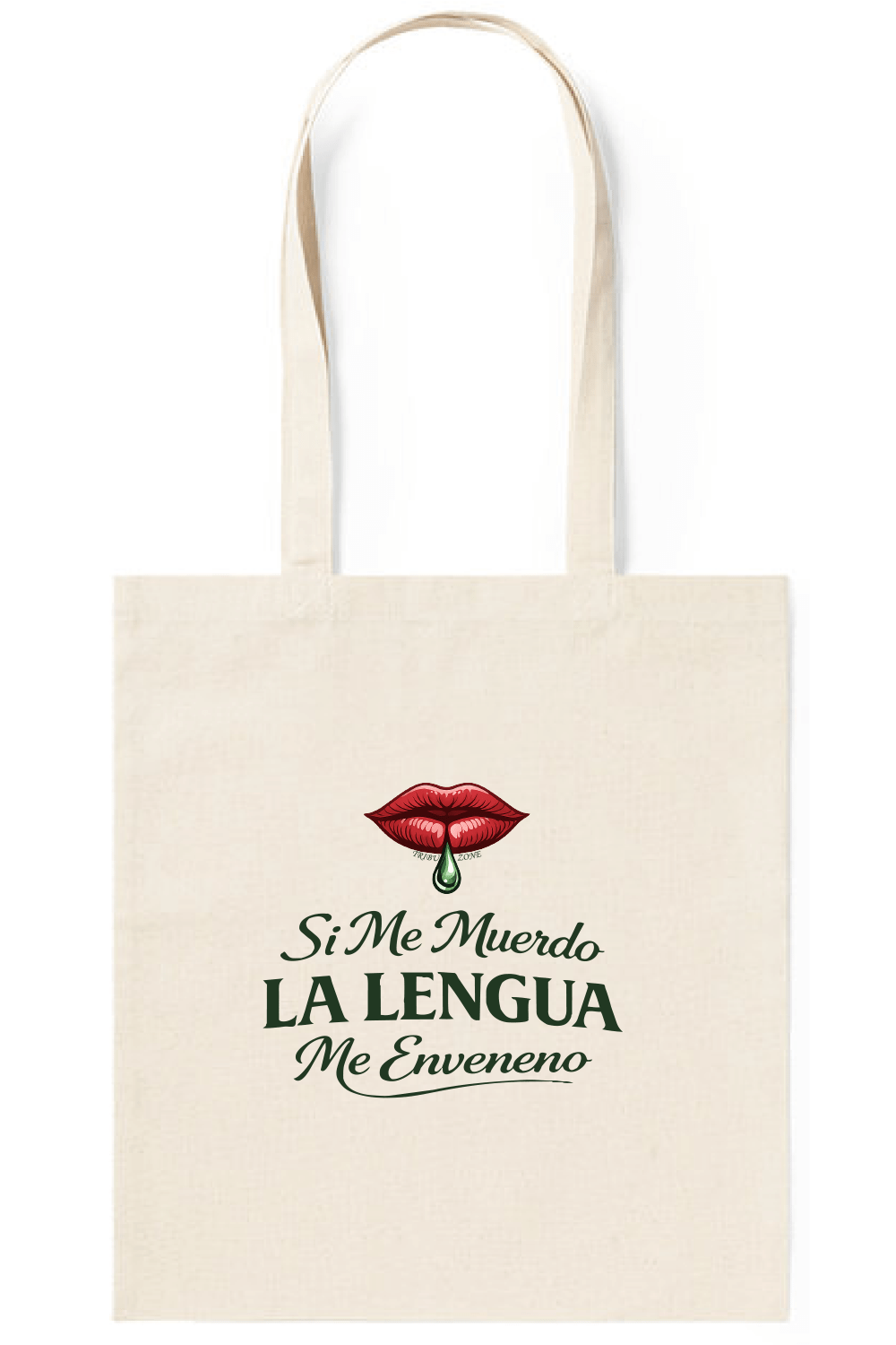 bolsa tote beige si me muerdo la lengua me enveneno
