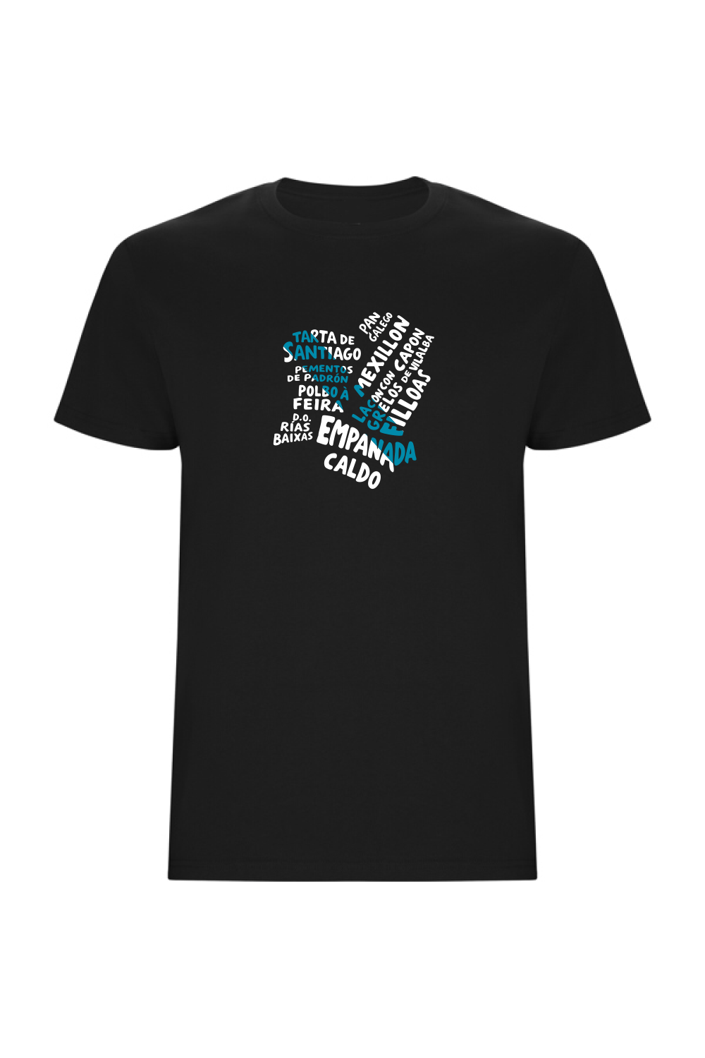 camiseta unisex negra tribu zone mapa de galicia