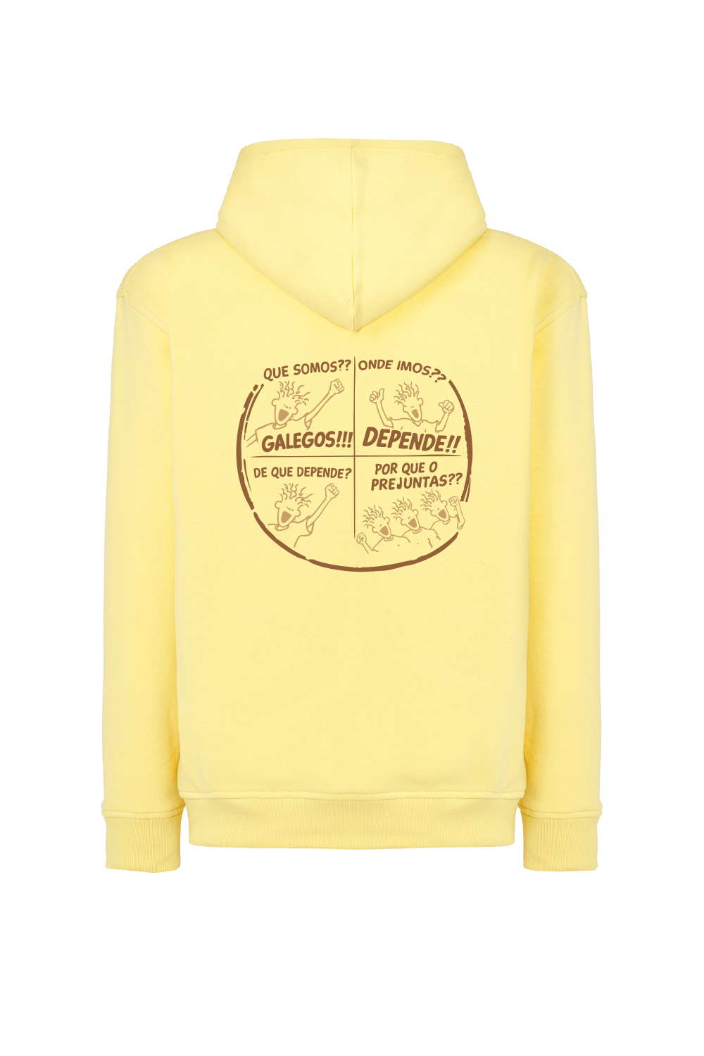 sudadera con capucha amarilla tribu zone que somos galegos