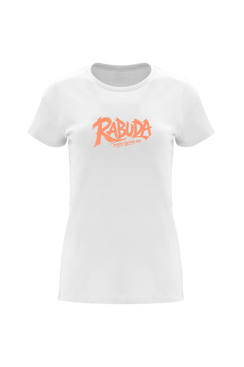 Camiseta RABUDA de mujer con diseño gallego y estilo urbano. Prenda cómoda, original y con personalidad. Disponible en varios colores.