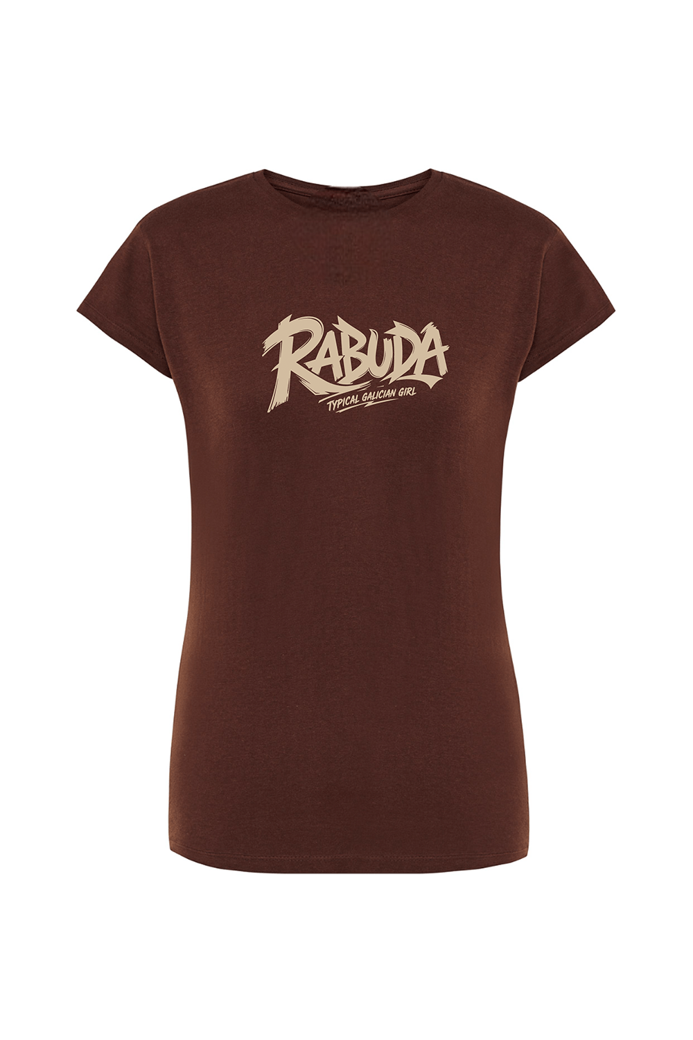 Camiseta RABUDA de mujer con diseño gallego y estilo urbano. Prenda cómoda, original y con personalidad. Disponible en varios colores.
