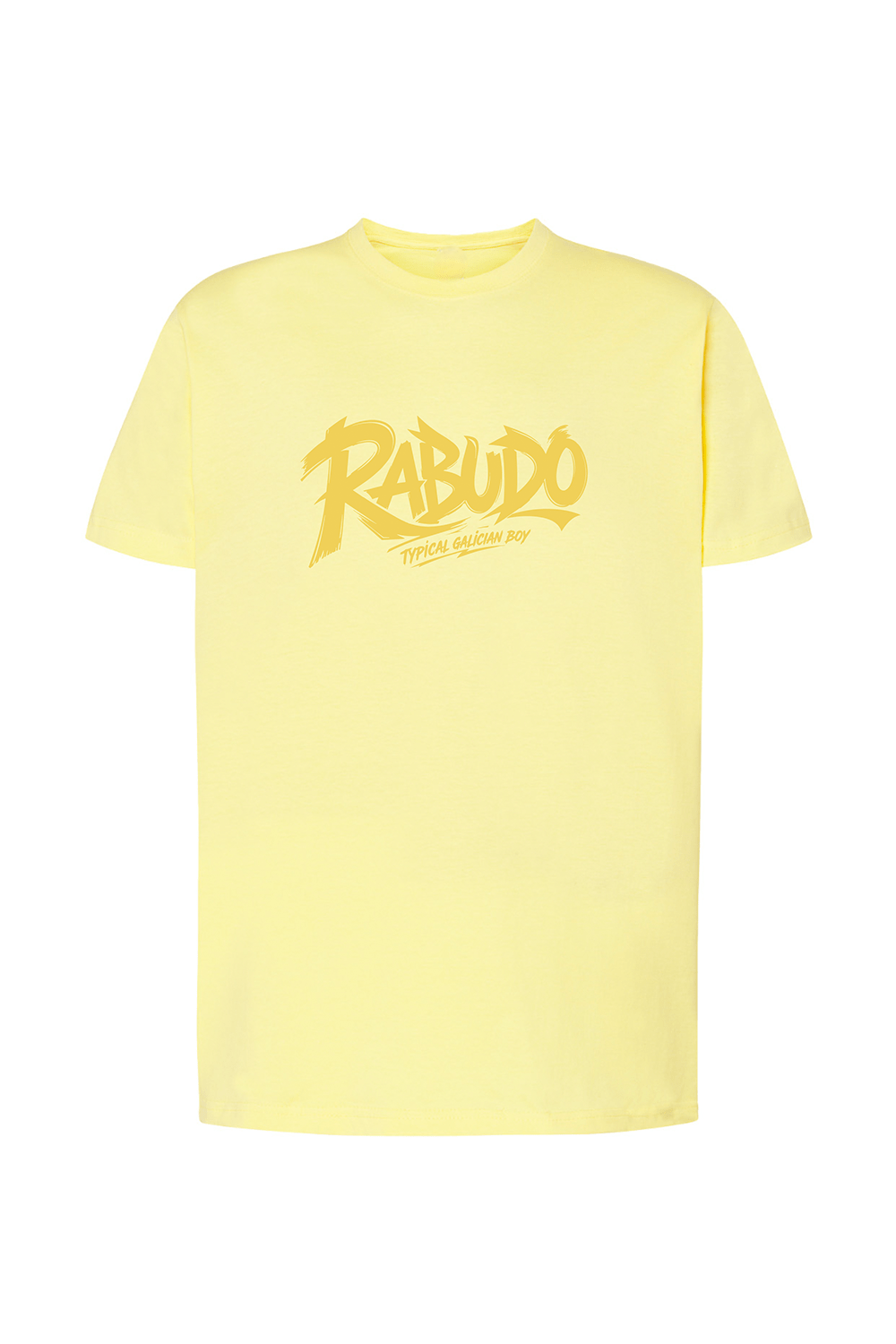 camiseta-tribu-zone-amarilla-rabudo Camiseta Rabudo Typical Galician Boy, camiseta gallega con diseño urbano, ideal para regalo, moda casual y amantes de la retranca gallega