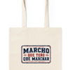 Bolsa tote Marcho que teño que marchar de Tribu Zone. Diseño gallego de inspiración vintage, práctico, original y con mucho humor.