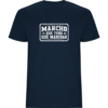 Camiseta unisex Marcho que teño que marchar de Tribu Zone. Diseño gallego de inspiración vintage, con humor, personalidad y esencia de Galicia.