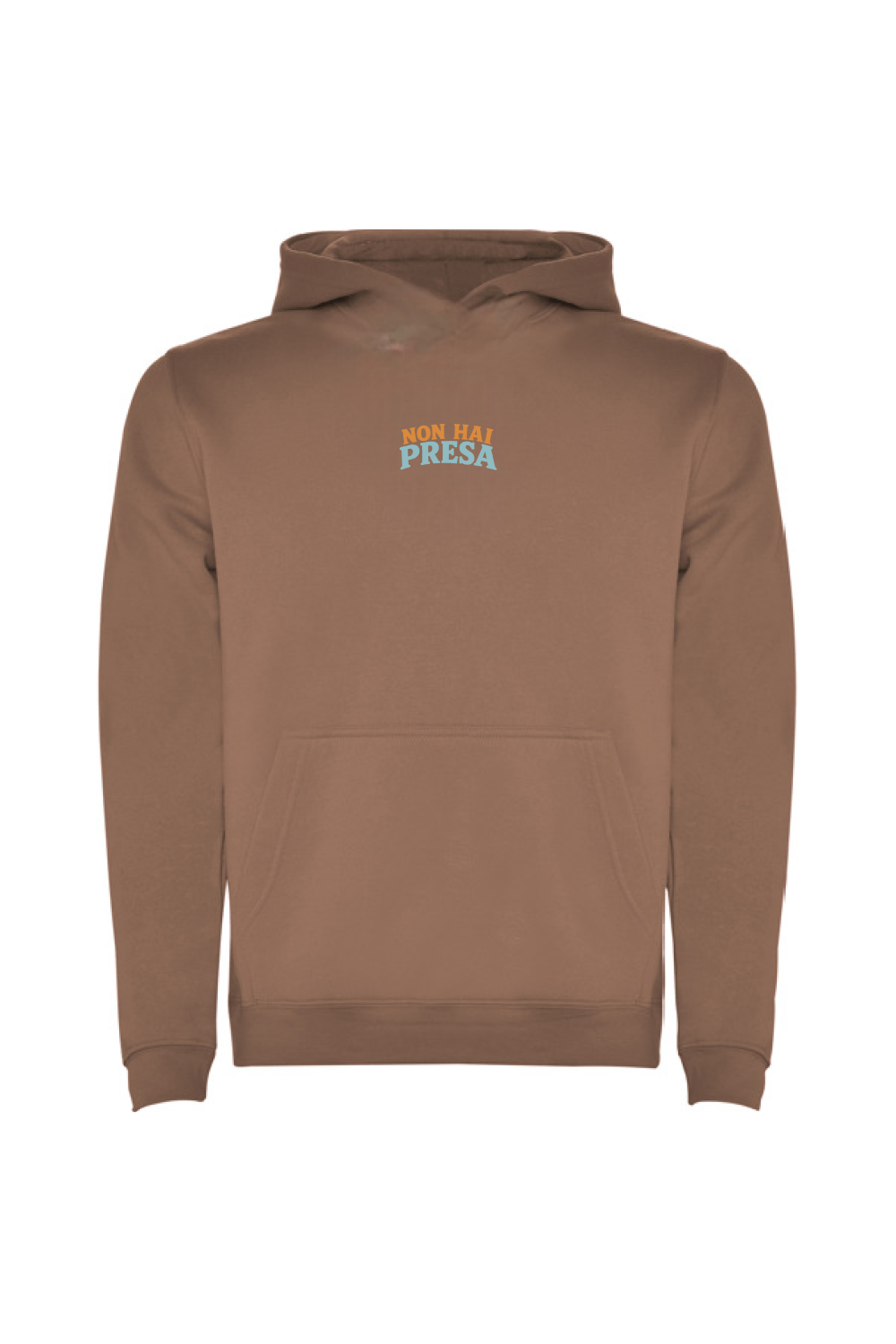 Sudadera Tribu Zone con diseño delantero “NON HAI PRESA” y gran ilustración trasera “NON ME APURES”. Un diseño inspirado en la naturaleza, la desconexión y esa manera tan nuestra de tomarnos la vida con calma.